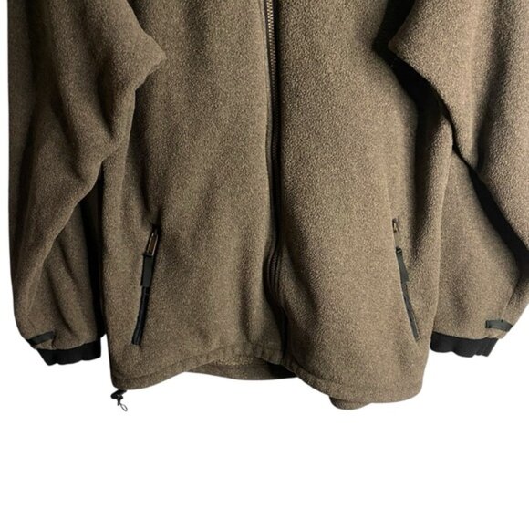 Valhalla Pure Men's Tall Brown Full Zip Fleece Sweater Jacket - Picture 3 of 8